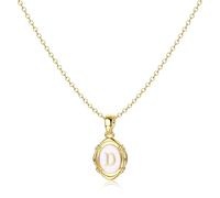 16K Gold Plated Initial Necklace for Women, Custom Name Letter Necklaces