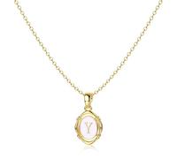 16K Gold Plated Initial Necklace for Women, Custom Name Letter Necklaces