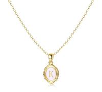 16K Gold Plated Initial Necklace for Women, Custom Name Letter Necklaces