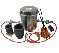 16KG Gas Metal Melting Furnace Propane Forge Dual Burner 2 Crucibles Casting Tool Gold Foundry Refine