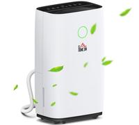HOMCOM Portable Quiet Dehumidifier for Home Electric Air DeHumidifier - White - 16L/Day