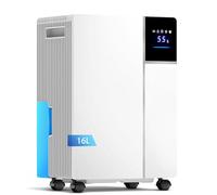 16L/Day Dehumidifier with Auto Humidity Sensor & Digital Display, 24H Timer, Childlock, Sleep Mode, 3 Color Light, Smart Dehumidify for Home Basement Office Garage, With 2L Water Tank & Drain Hose
