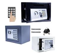 16L Digital Keypad Safe Box Black Daul Protection, Perfect for Home Business Office Hotel Jewels Capacity, 2 Keys, 35 * 25 * 25cm, Gray