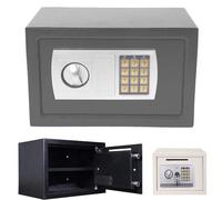 16L Digital Safe Box Large Capacity Electronic Security Safety Steel Money Cash Home Office, With Full-digit Keypad & 2 Override Keys & 4 Installing Bolts Wall Floor Mounted(White)