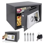 16L Digital Safe Box, Safe Boxes for Home Use, Cabinet Security safe with 2 Keys, Electronic Digital Steel Safes for Home Office Hotel Business Money Document Jewelry Passport, 35 x 25 x 25 cm, Grey