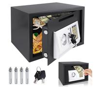 16L Digital Safe Box, Safe Boxes for Home Use, Cabinet Security safe with 2 Keys, Electronic Digital Steel Safes for Home Office Hotel Business Money Document Jewelry Passport, 35 x 25 x 25 cm, Black
