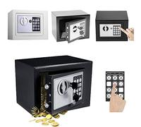 16L Digital Steel Safe Box Electronic Security Home Office Money Cash Safety Box 2 Emergency Keys Fireproof Safe for Money Document Jewelry (Black)