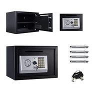 16L Drop Box Safebox For, Electronic Security Safe with Digital Keypad and Emergency Overide key, Fireproof and Waterproof, Black Safe for Office Hotel, 35 * 25 * 25cm