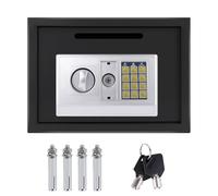 16L Electronic Digital Safe Box for Home Office Hotel Security Steel with 2 Keys 2 Locking Bolts Wall or Floor Mounted 35x25x25CM Black, 2 Year Warranty