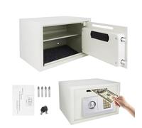 16L Electronic Safe Cash Box Small Safe Digital Safe Money Safe Box Steel Security Box, Key Safe Wall Mounted For Office Home Hotel Use, Steel Locking Bolts, 25Dx35Wx25H cm (White)
