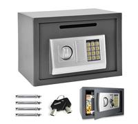 16L Large Digital Fireproof Safe Box Electronic Security Steel Safe Home Office Money Cash Safety Wall Box with Digital Keypad & 2 Keys, Personal Safes for Money Document Jewelry Passport Gun, Grey