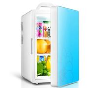 16L Mini Fridge Portable Small Refrigerator Thermoelectric System Food Heater & Beverage Cooler Beer Drinks Low Operating Noise For Car/Camping/Travel AC/DC Powered (Color : Blue, Size : Dual core)