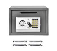16L Safe Box Digital Keypad Lock Steel Security Box Money Box for Home, Hotel Safe Box, Wall Mounted Cabinet Mounted, Small Safe Box with 2 Keys, 25cm x 35cm x 25cm (Grey)
