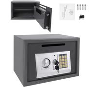 16L Security Box Electronic Digital Steel Safe Home Office Money Cash Safety Box With 2 Keys, Idea For Money Document Jewelry Passport, 35 X 25 X 25 CM, Grey