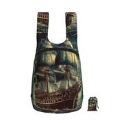 16L Ultra Hiking Backpack Lightweight Packable Backpack Nautical Vintage Sailing Pirate Ship Foldable Daypack for Men & Women