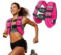 16Lb Pink Weighted Vest with Two Adjustment Straps for Men Women, Weight Vest with Reflective Stripes for Workout, Strength Training, Running, Fitness, Muscle Building, Weight Loss, Weightlifting