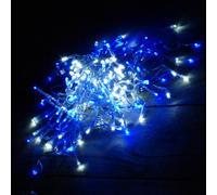 16m 200 LED Premier Outdoor Christmas Lights Blue & White on Clear Wire