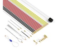 16M/52.5FT Cable Access Rod and 17pcs Attachments Accessories Set, Flexible Cable Navigation Electricians Tools Including 16 x 1m Rods, Electric Wire Puller, Fish Tape Connector