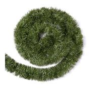 16M Green Christmas Garland Decoration, Xmas Artificial Vine Soft Green Tinsel Pine Holiday Decor for Stair Fireplace Door Christmas Tree Ornaments Indoor Outdoor, 1 Pack