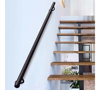 16m Metal WallMounted Railing AntiSlip IndoorOutdoor il Industrial Pipe Black (30cm) Safe & Safe Solut