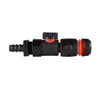 16mm (1/2") Barbed Joiner With 3/4" Bspm Thread, 3/4" Bspf Quick-Connect Valve And 1/2" Black/orange Hose Connector