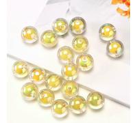 16MM 10 Pieces/Bag Style Random Acrylic Plated Colored Beads, Round Inner Color DIY Straight Hole Handmade Bracelet, Beaded Loos