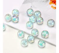16MM 10 Pieces/Bag Style Random Acrylic Plated Colored Beads, Round Inner Color DIY Straight Hole Handmade Bracelet, Beaded Loos