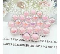 16MM 10 Pieces/Bag Style Random Acrylic Plated Colored Beads, Round Inner Color DIY Straight Hole Handmade Bracelet, Beaded Loos