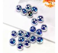 16MM 10 Pieces/Bag Style Random Acrylic Plated Colored Beads, Round Inner Color DIY Straight Hole Handmade Bracelet, Beaded Loos