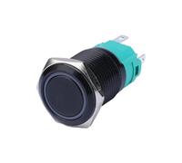 16mm 12V Lighted Push Button Switch Ring LED Illuminated Momentary Metal ON OFF Black Switch IDGTTLDF(Yellow LED,12V)