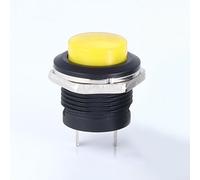 16mm 12V Momentary Push Button Starter Switch for Car, Boat, and Marine Applications - for SPST Ignition Button with IP67 Waterproof Rating, 20A 12(Yellow)