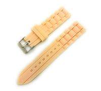 16mm 18mm 20mm Rubber Silicone Watch Band (20mm, Light Peach)