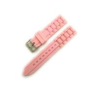 16mm 18mm 20mm Rubber Silicone Watch Band (20mm, Light Pink)