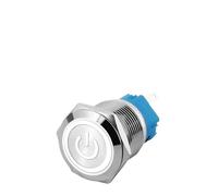 16mm 19mm 22mm 25mm 10/15/20A 3-220V high current metal push button switch on off power LED light Waterproof Flat circular p65(White-p,25MM_LATCHING RESET_100-240V(220V) 10A)