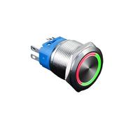 16MM 19MM 22MM Double Colors LED Metal Push Button Switch Waterproof Lamp Doorbell Car Boat Momentary Latching 6V 12V 24V 220V(Red and White,22MM_12-24V)
