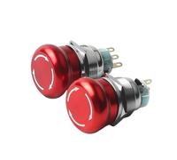 16mm 19mm 22mm Metal Emergency Stop Button Switch Waterproof Self-Locking 3Pins 6Pins Mushroom Head(Arrow Style,16mm,2NO 2NC)
