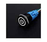 16mm 19mm 22mm Metal Illuminated Black Push Button Switch L+e+d Light 12v 5v 220v Momentary Latching Water-proof Power Flat Head(Power Port White,16MM_A_220V)