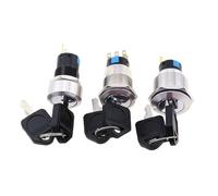 16mm 19mm 22mm Metal Rotary Key Switch 2 3 Position, Stainless Steel Push Button Lock Switch Latching 1NO1NC(22mm)