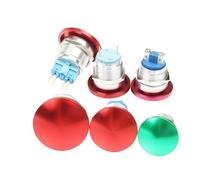 16mm 19mm 22mm Momentary/Latching Metal aluminum mushroom head swit Push Button Switch Car press button 2pin terminal(19mm,SELF-LOCK_GREEN_PIN)