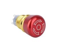 16mm 19mm 22mm Mushroom Red "STOP" Letter Head Thread Up Down Push Button Emergency Stop Switch RRBXXUYN(19mm)
