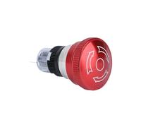 16mm 19mm 22mm Mushroom Red "STOP" Letter Head Thread Up Down Push Button Emergency Stop Switch RRBXXUYN(16mm)