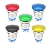 16mm 19mm 22mm Mushroom Type Colour Metal Push Button Switch Waterproof Momentary Screw/Welding Pin(Giallo,16mm)