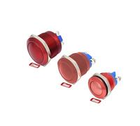 16mm 19mm 22mm Panel Hole Colour Metal Button Switch Metal Horn Doorbell Button Switch Waterproof Car Engine PC Power Starter IDGTTLDF(Red-ball head,SCREW PIN_22MM)