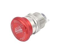 16mm 19mm 22mm Red Mushroom Head with Arrow Emergency Stop Metal Push Button Switch Self-locking/Latching Waterproof Dustproof(More STOP,22MM_6PIN 2NO2NC)