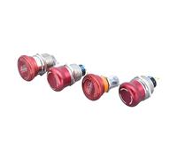 16mm 19mm 22mm Red Mushroom Head with Arrow Emergency Stop Metal Push Button Switch Self-locking/Latching Waterproof Dustproof(Dizuo,16MM_3PIN NONC)
