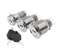 16MM 19MM 22MM Rotary Key Metal Switch 2/3 Position Self-locking Latching On Off 1NO1NC 2NO2NC 1Pcs(16mm,2 POSITION_1NO1NC)