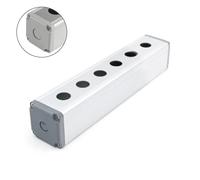 16mm 19mm 22mm Waterproof Aluminium Push Button Switch Box for Metal Buttons Industrial Control Equipment 1 2 3 4 5 6 Hole(6 Hole Without Ear,19MM)