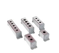 16mm 19mm 22mm Waterproof Aluminium Push Button Switch Box for Metal Buttons Industrial Control Equipment 1 2 3 4 5 6 Hole(3 Hole Without Ear,19MM)