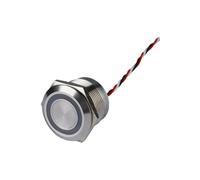 16mm 19mm 22mm Waterproof IP68 Piezo Touch Switch Flat Head Stainless Steel Momentay Self-locking Switch IDGTTLDF(16mm,WHITE LED_6V)