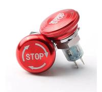 16mm/19mm/22mm Waterproof Metal Emergency Stop Push Button Switch Stainless Steel Aluminum Plastic Mushroom Knob Switch 1NO 1NC (Color : Beige, Size : 19MM_1NO 1NC)